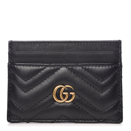 Gucci Calfskin Matelasse GG Marmont Card Holder Black 1 of 8