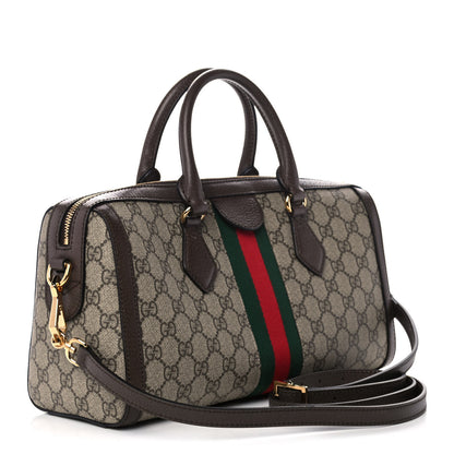 Gucci GG Supreme Monogram Web Medium Ophidia Boston Brown 3 of 13