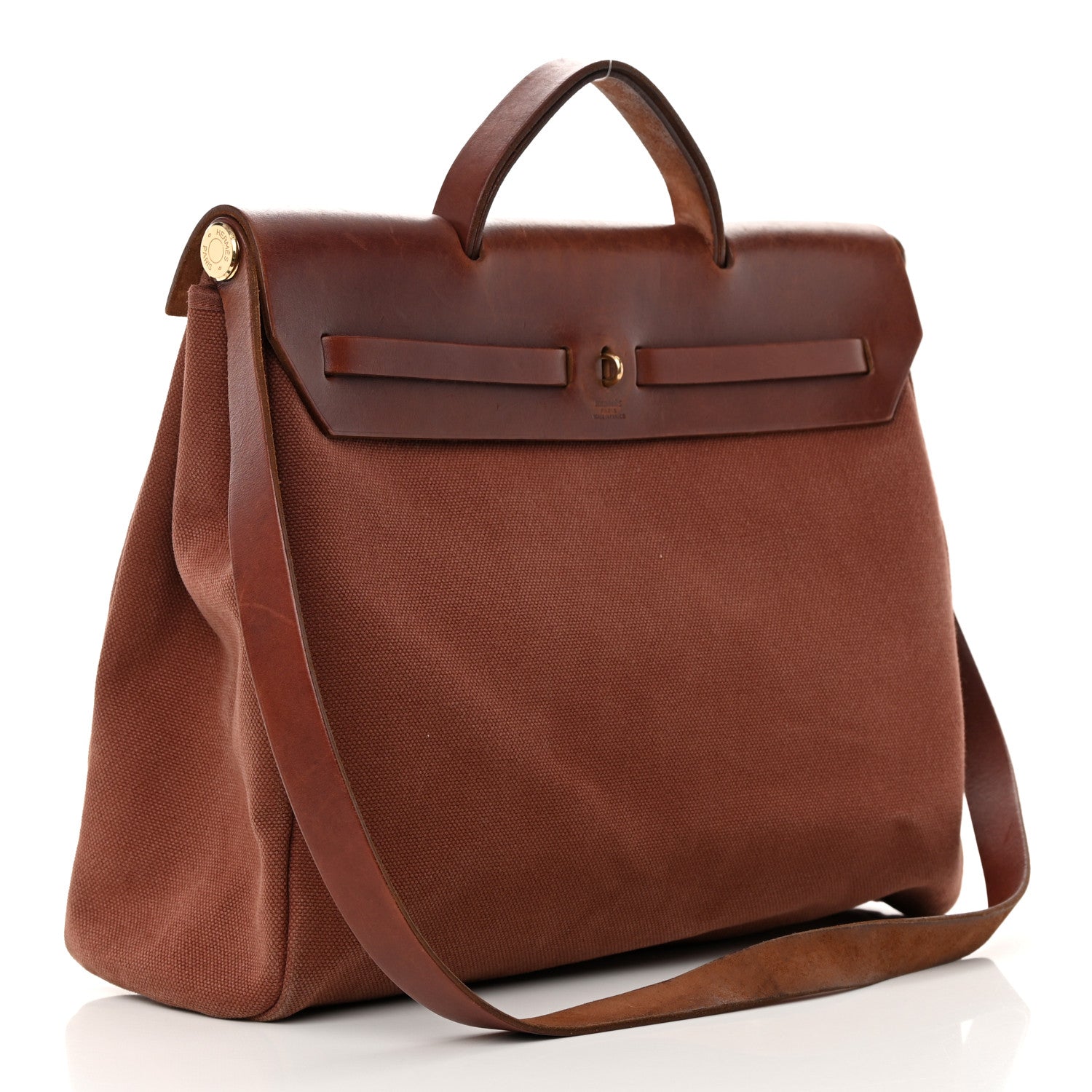 Hermes Toile Vache Calfskin Herbag 40 GM Natural 4 of 18