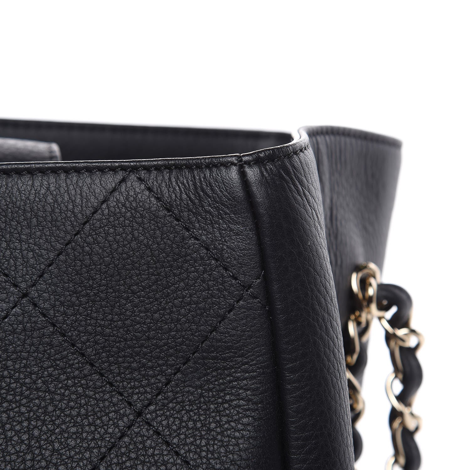 Chanel Bullskin Stitched Medium Shopping Bag Black 10 of 12