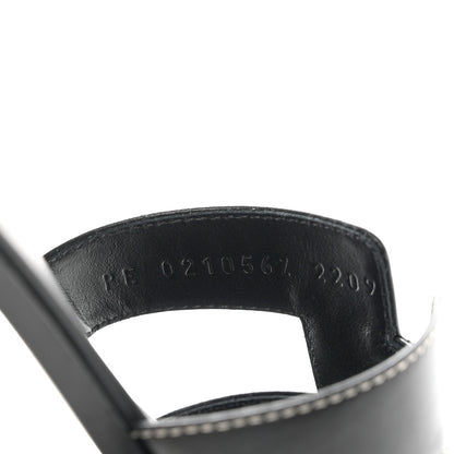 Hermes Box Calfskin Oran Sandals 38 Black 8 of 10