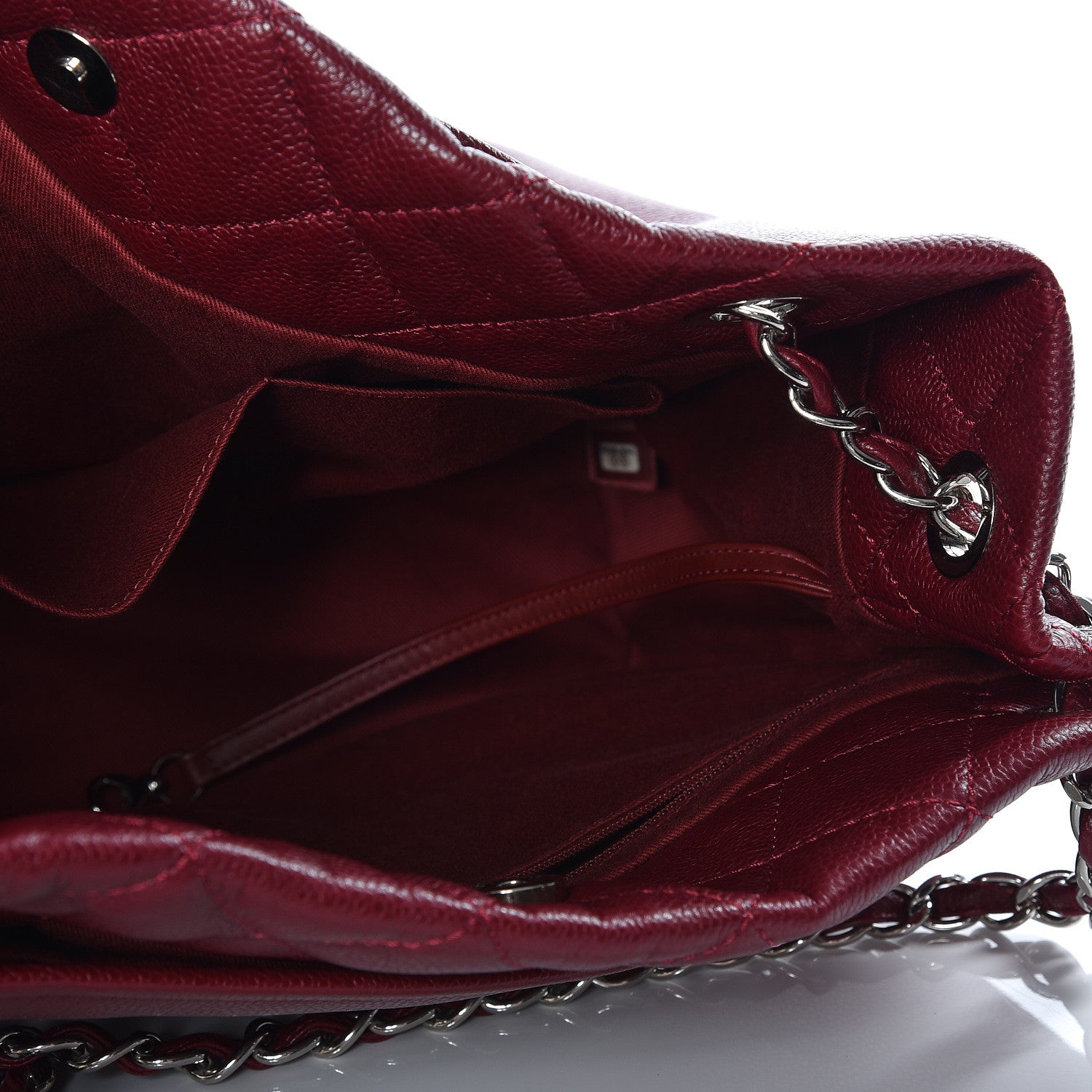 Chanel Caviar Quilted Large Timeless CC Soft Tote Dark Red 4 of 9