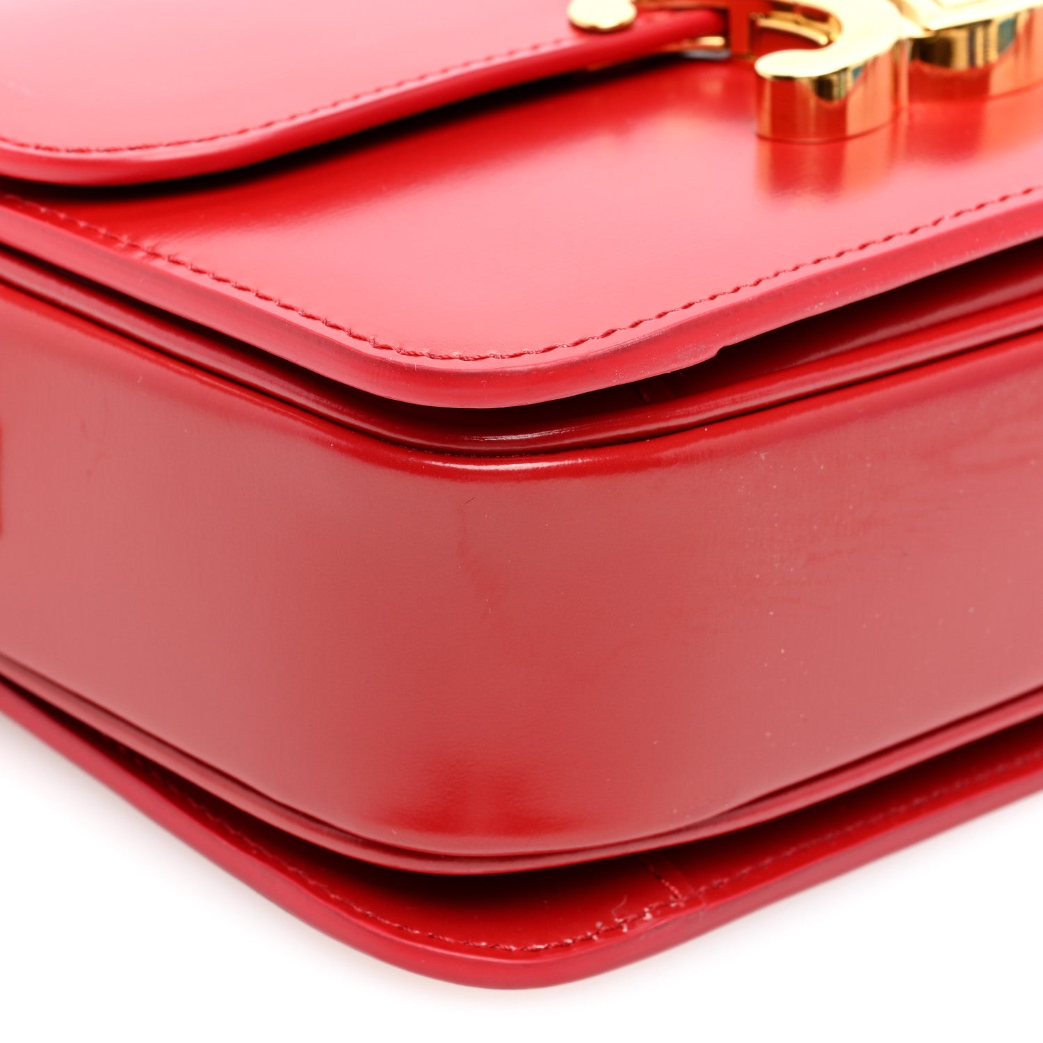 Celine Shiny Calfskin Teen Triomphe Red 8 of 10