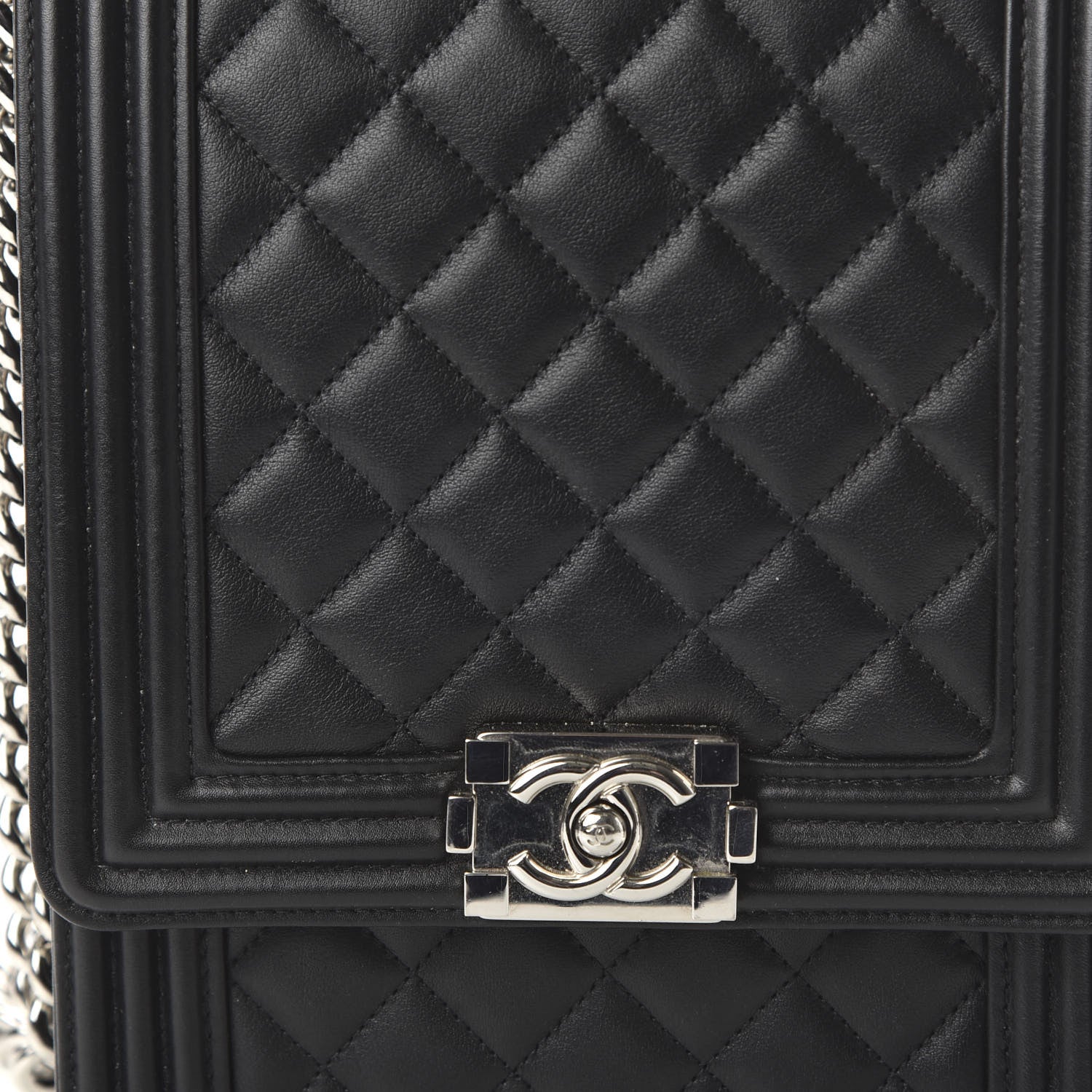 Chanel Calfskin Quilted North South Boy Flap Black 10 of 10