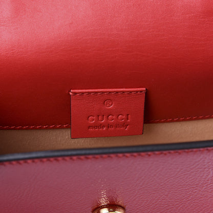 Gucci Patent Embroidered Super Mini Sylvie Chain Shoulder Bag Red 7 of 9