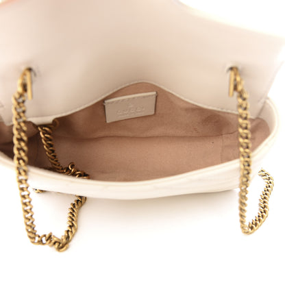 Gucci Calfskin Matelasse Super Mini GG Marmont Shoulder Bag White 4 of 8