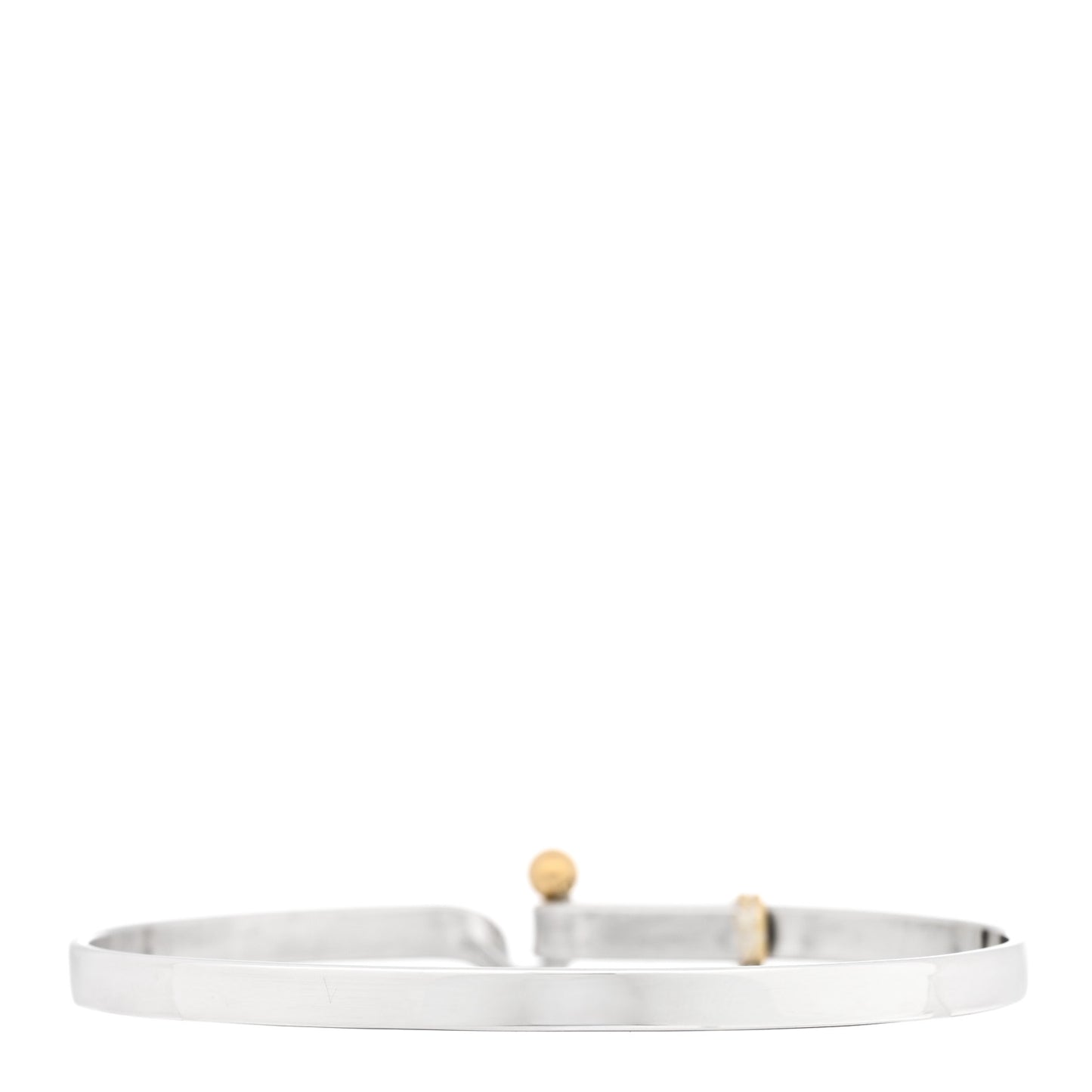 Sterling Silver 18K Yellow Gold Hook Eye Bangle Bracelet