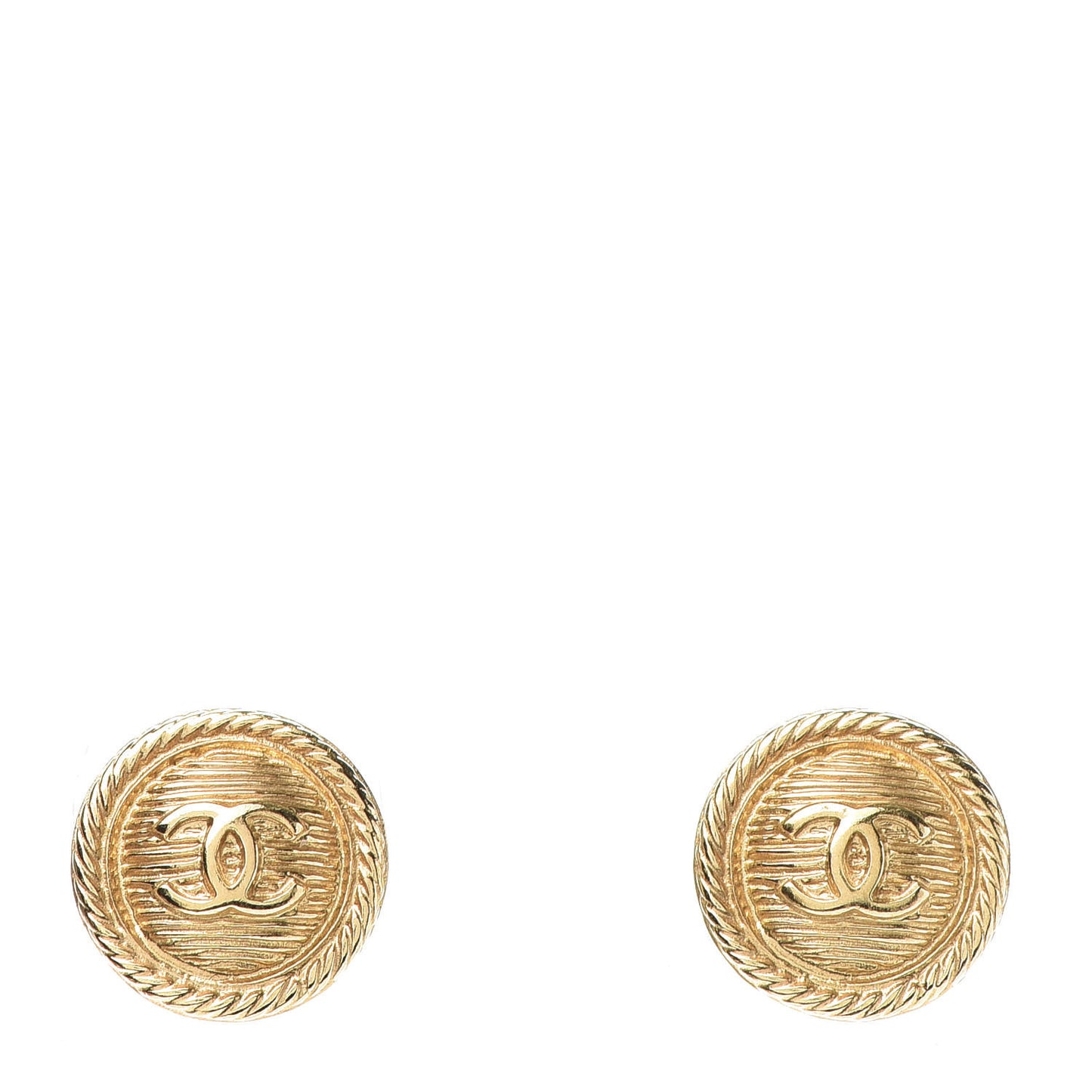 CC Button Earrings Gold