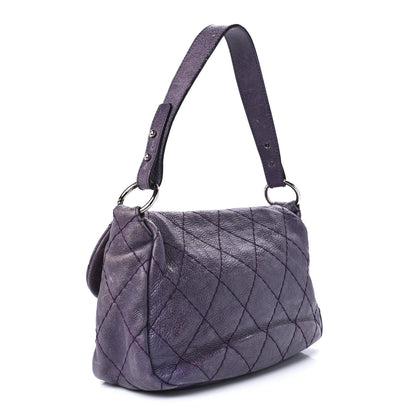 Chanel Glazed Calfskin Stitched On The Road Flap Purple 3 of 12