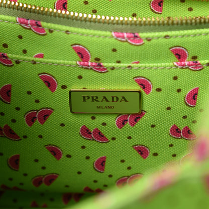 Prada Canapa Watermelon Print Small Logo Tote Erba 7 of 14