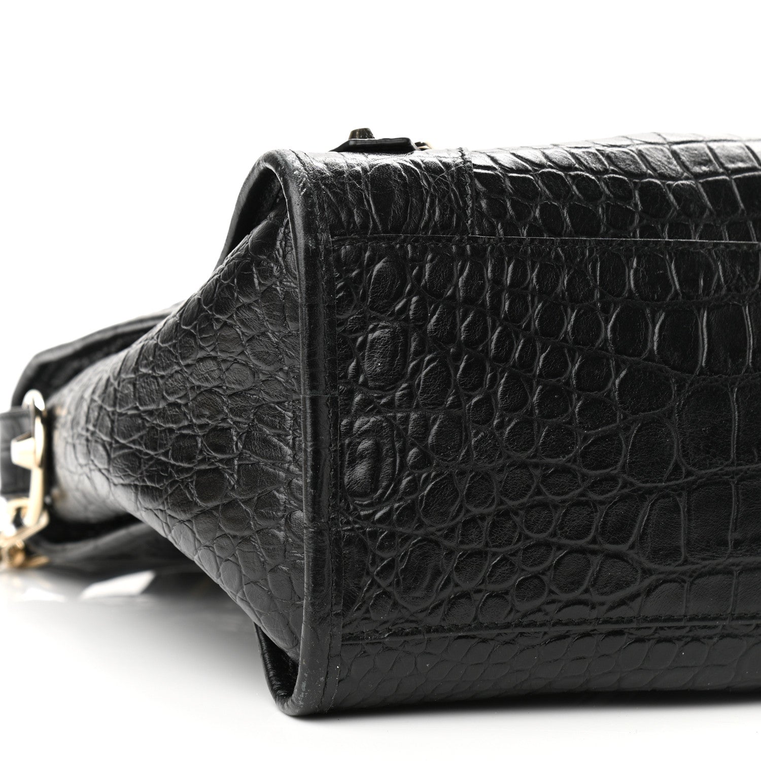 Balenciaga Calfskin Crocodile Embossed Classic Hardware City Black 16 of 24
