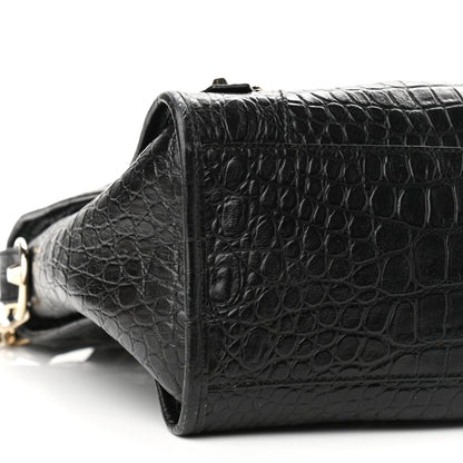 Balenciaga Calfskin Crocodile Embossed Classic Hardware City Black 16 of 24