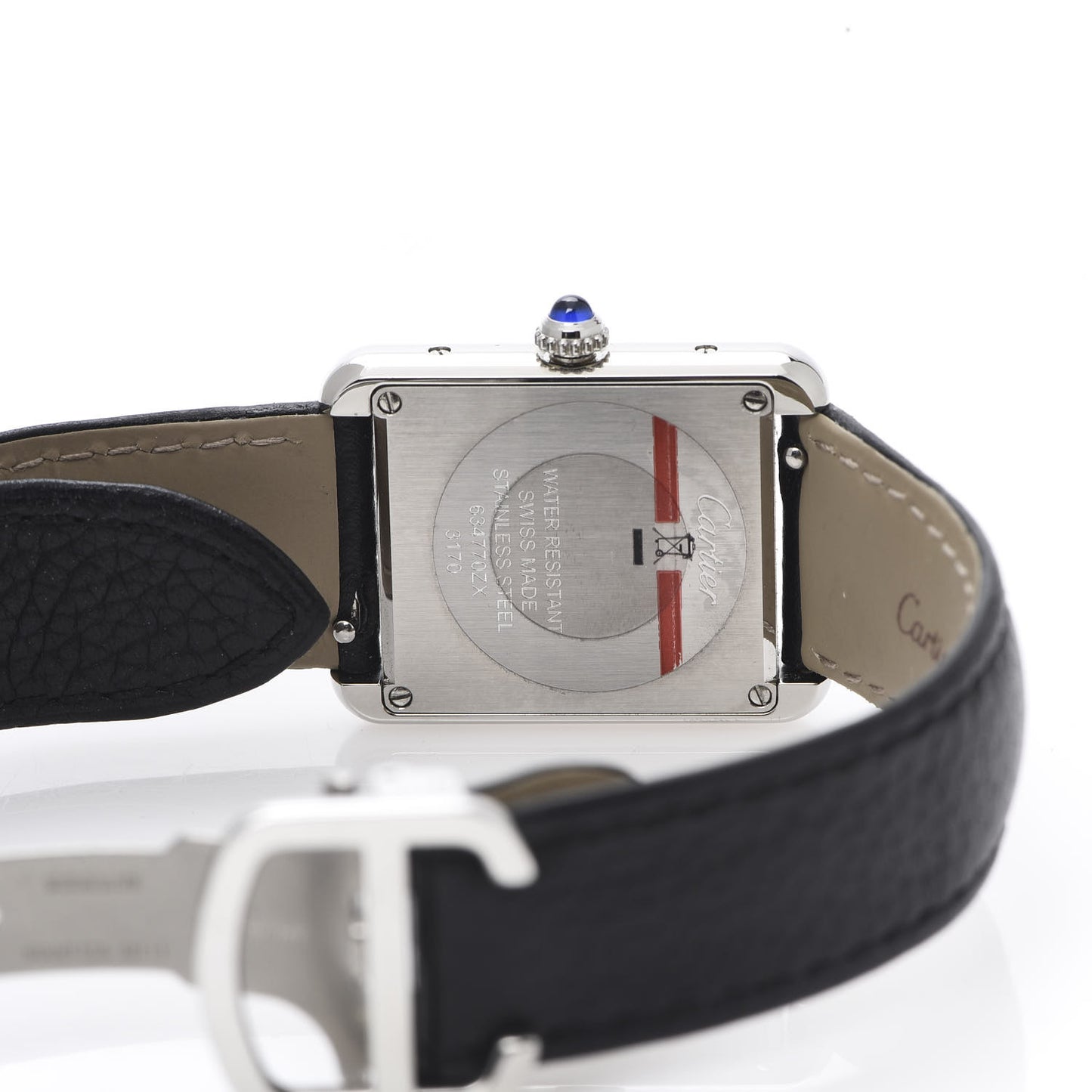 Stainless Steel Calfskin 24mm Tank Solo Quartz Watch