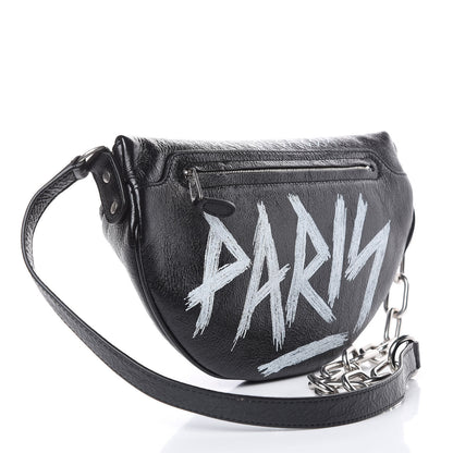 Balenciaga Agneau Arena Graffiti All Over XS Souvenir Belt Bag Black White 3 of 11