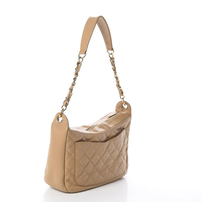 Chanel Caviar Quilted Timeless CC Shoulder Bag Beige 2 of 9