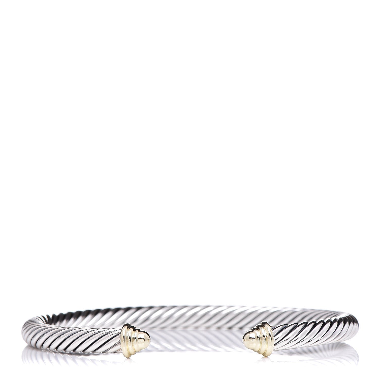 David Yurman Sterling Silver 14K Yellow Gold 5mm Cable Classics Bracelet 1 of 4