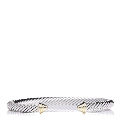 David Yurman Sterling Silver 14K Yellow Gold 5mm Cable Classics Bracelet 1 of 4