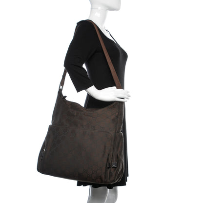 Gucci Nylon Monogram Extra Large Satchel Dark Brown 2 of 8