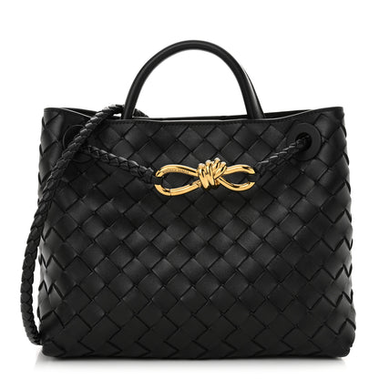 Bottega Veneta Nappa Intrecciato Small Andiamo Shoulder Bag Black 1 of 9