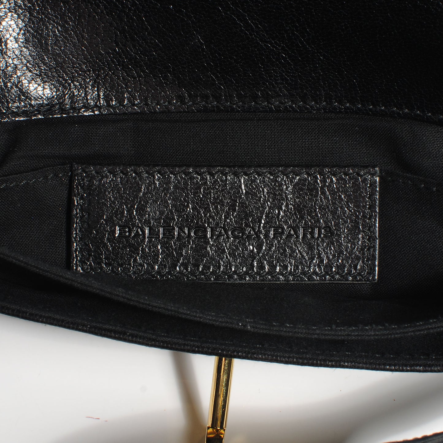 Leather Lune Clutch Black