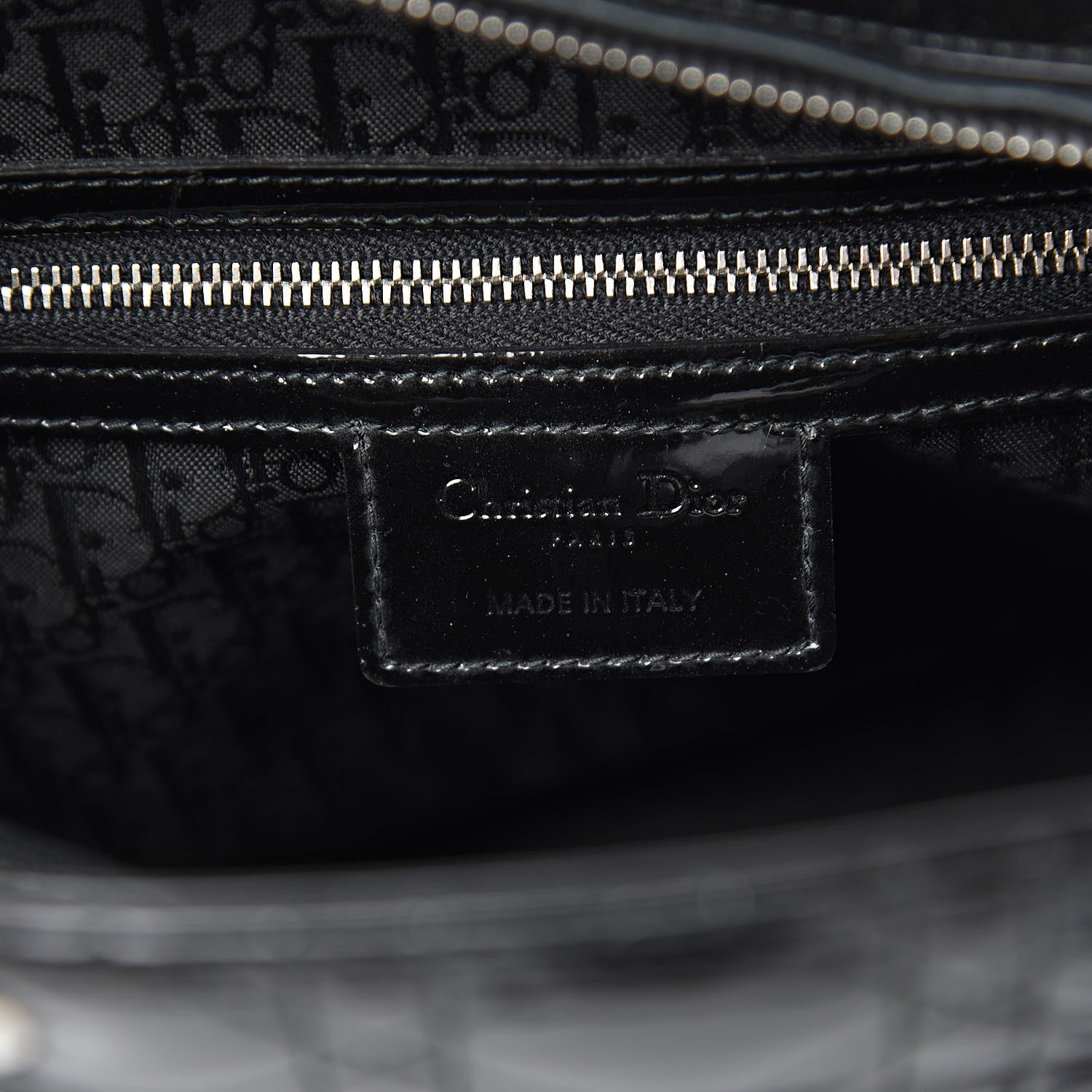 Christian Dior Patent Cannage Large Lady Dior Black 6 of 10