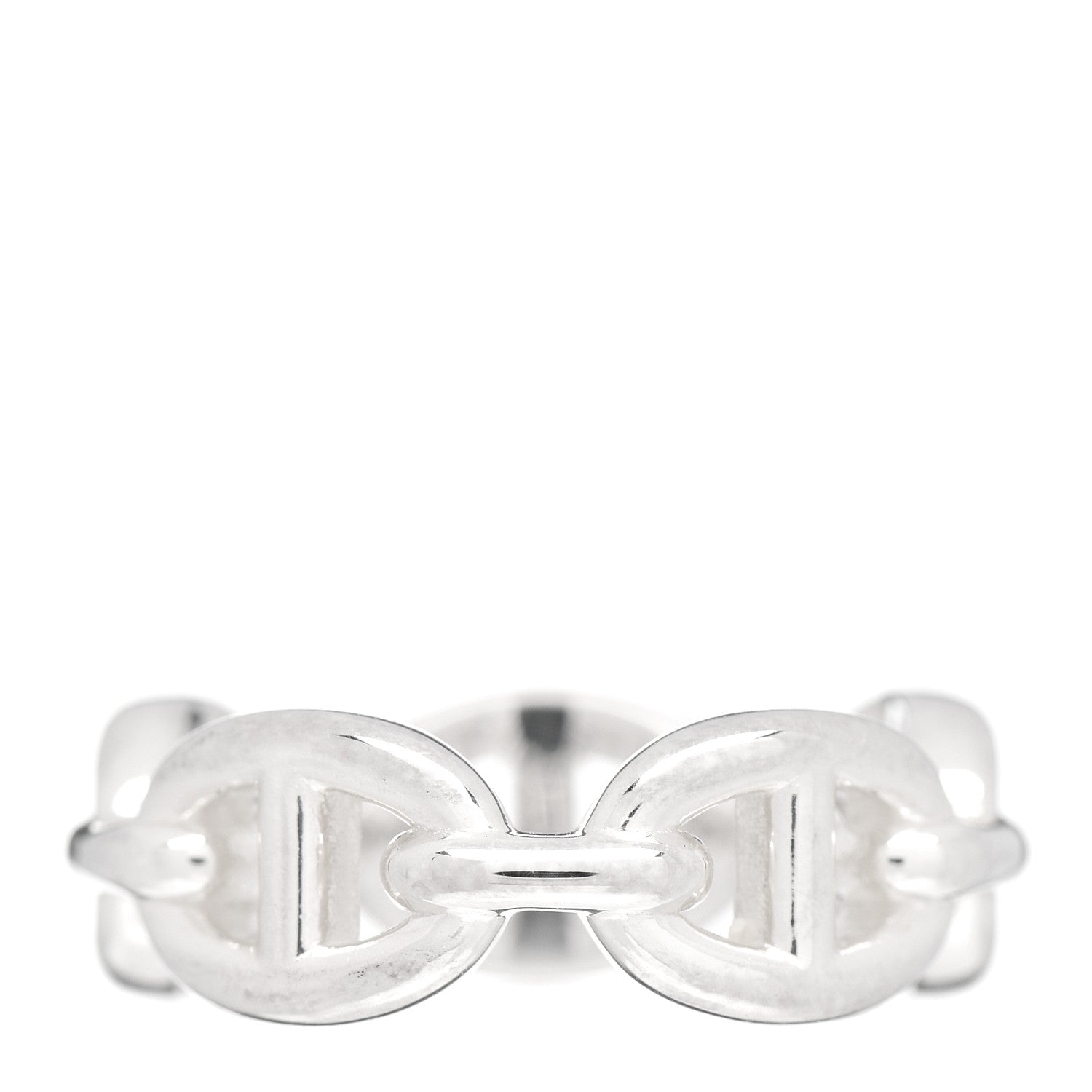 Hermes Sterling Silver PM Chaine d'Ancre Enchainee Band Ring 52 6 1 of 5