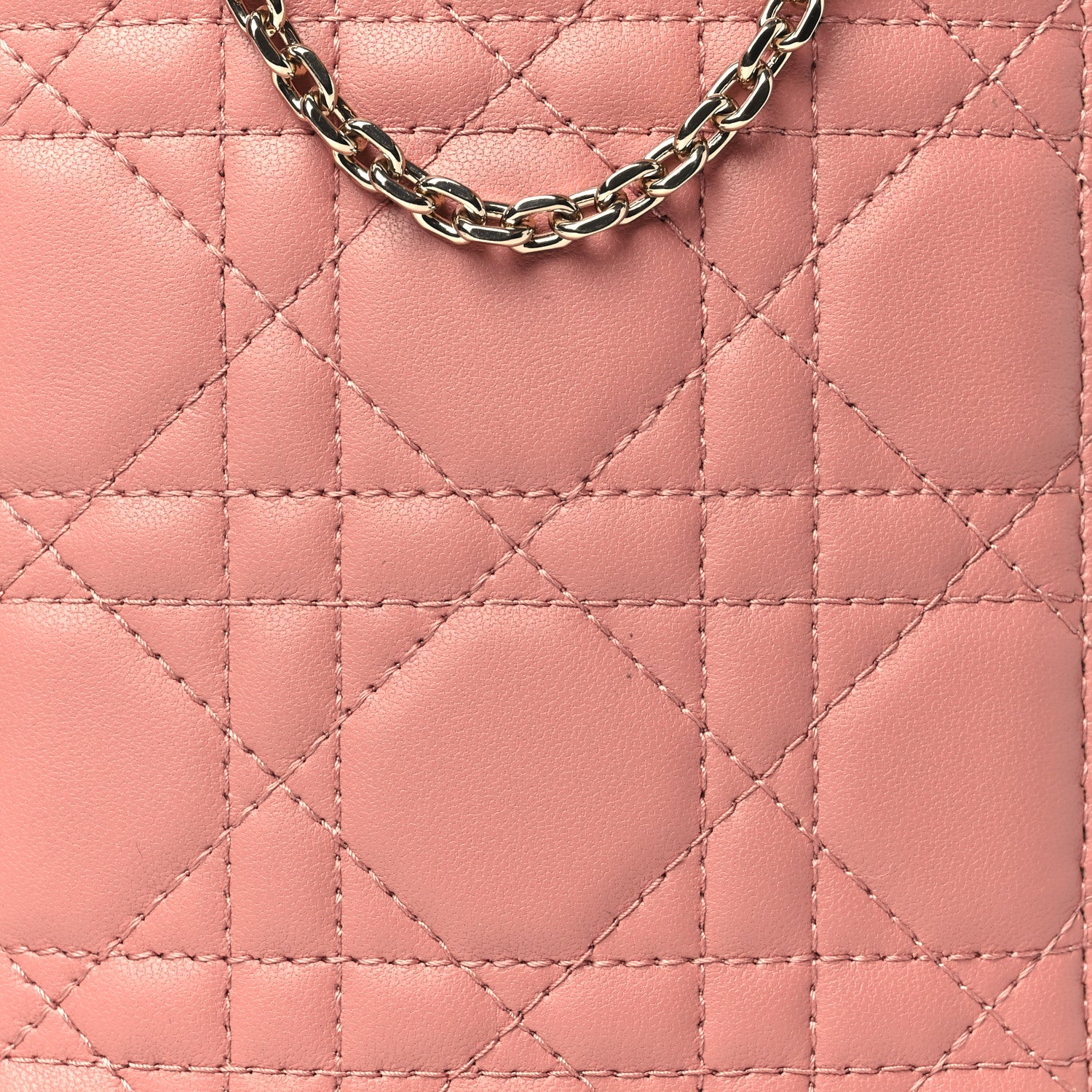 Christian Dior Lambskin Cannage Lady Dior Phone Holder Deep Nude 8 of 10