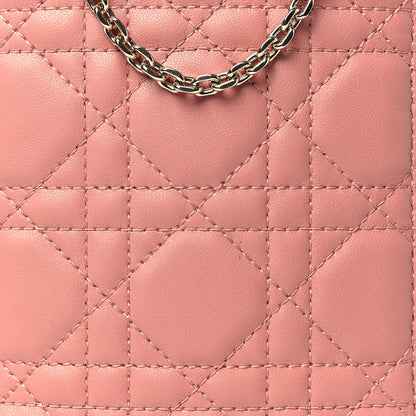 Christian Dior Lambskin Cannage Lady Dior Phone Holder Deep Nude 8 of 10