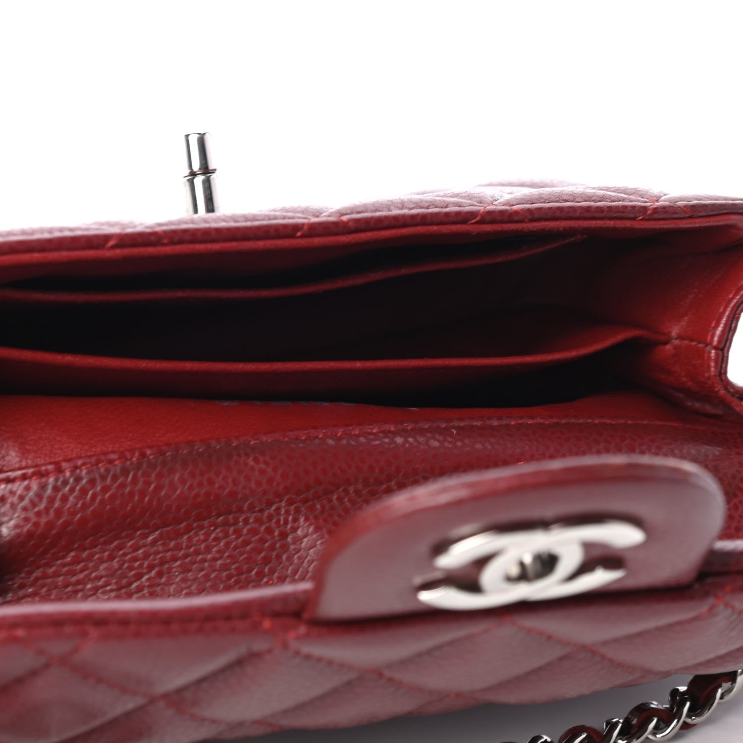 Chanel Caviar Quilted Extra Mini Flap Burgundy 4 of 4