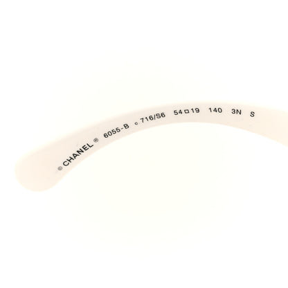 Chanel Acetate Metal Crystal Square Folding Sunglasses 6055-B White 6 of 7