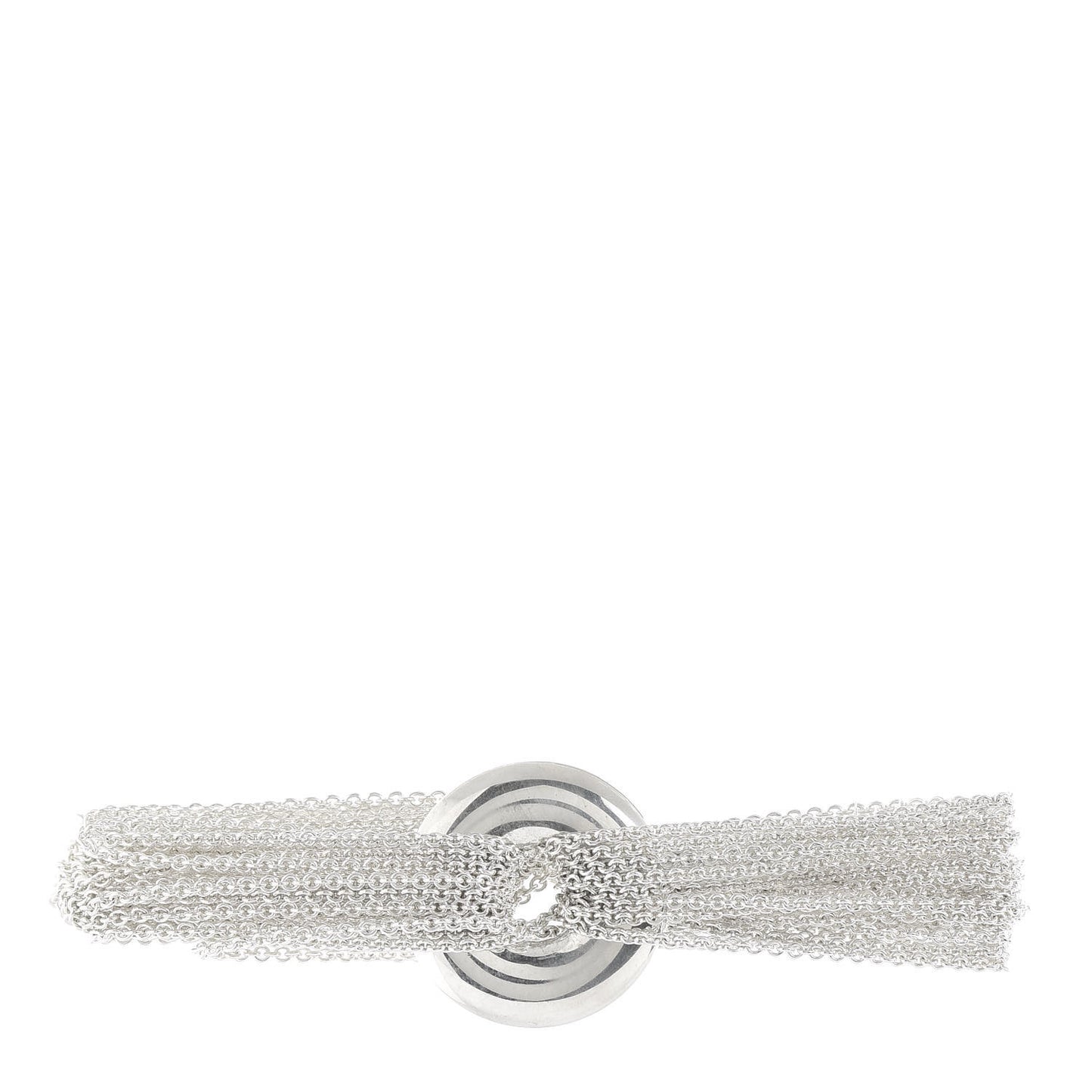 Sterling Silver Multi-Chain Circle Toggle Bracelet