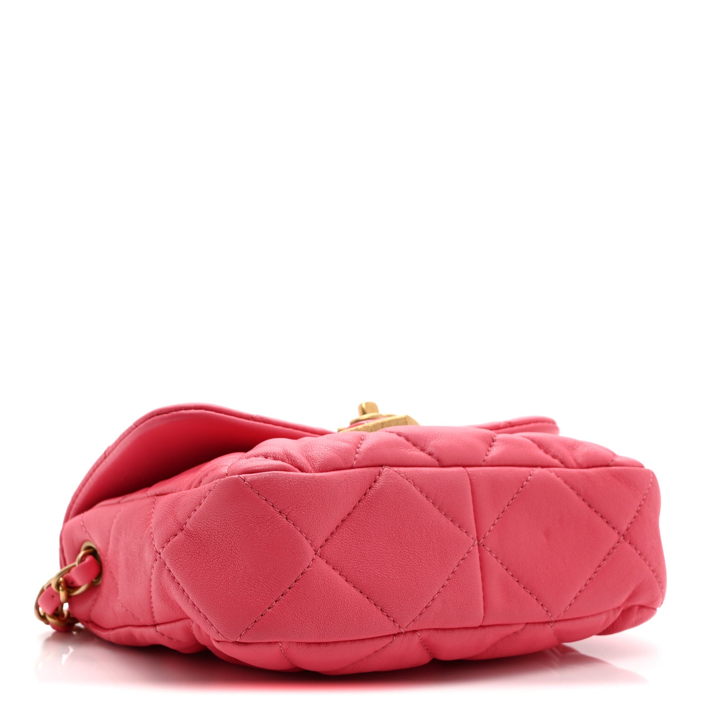 Lambskin Plexiglass Quilted Coco Love Mini Flap Pink