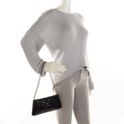 Chanel Patent Camellia Embossed Pochette Black 2 of 7