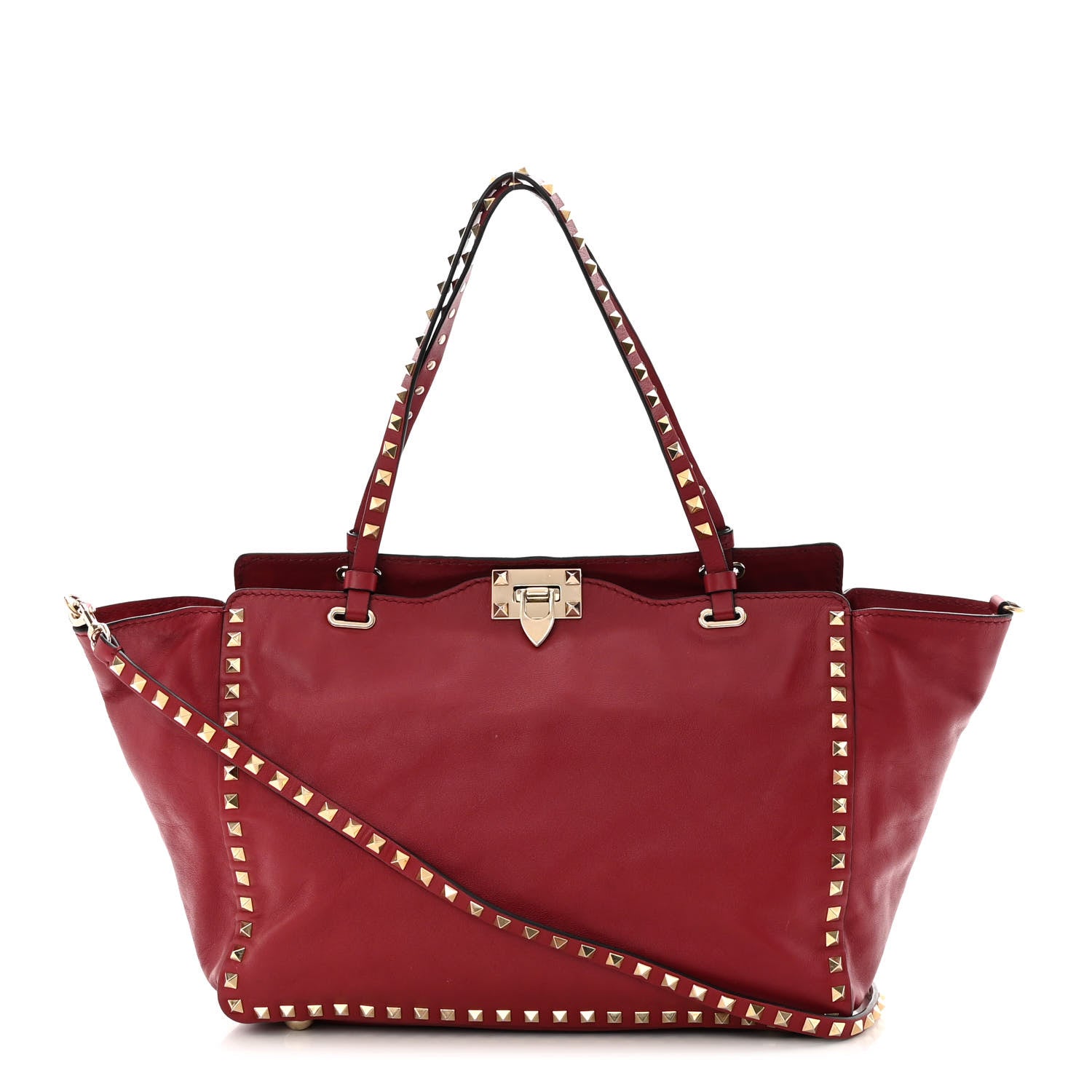 Valentino Garavani Vitello Medium Rockstud Tote Rosso Valentino 1 of 20