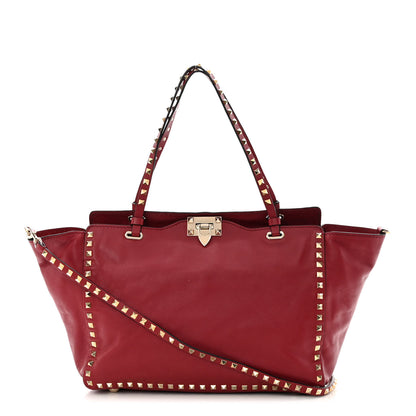 Valentino Garavani Vitello Medium Rockstud Tote Rosso Valentino 1 of 20