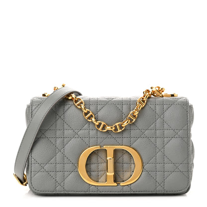 Christian Dior Calfskin Cannage Small Caro Bag Grey 1 of 12