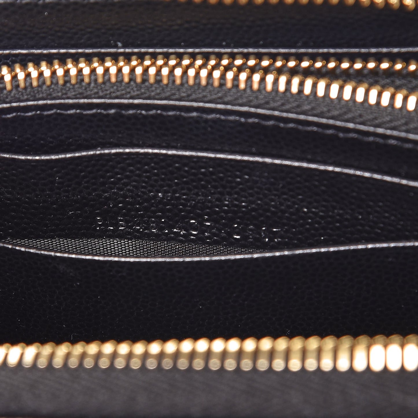 Grain De Poudre Matelasse Chevron Monogram Zip Around Wallet Black