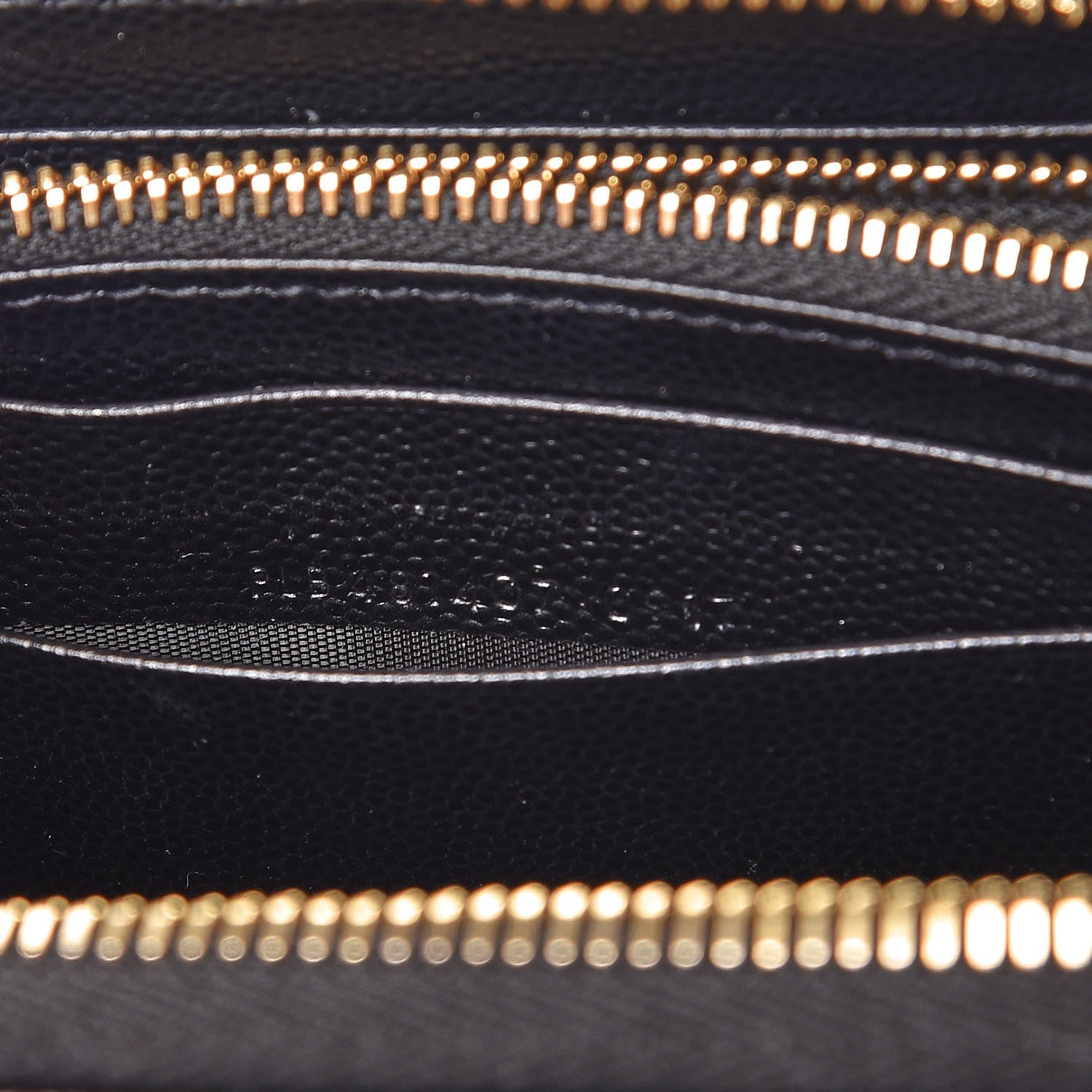 Saint Laurent Grain De Poudre Matelasse Chevron Monogram Zip Around Wallet Black 7 of 8