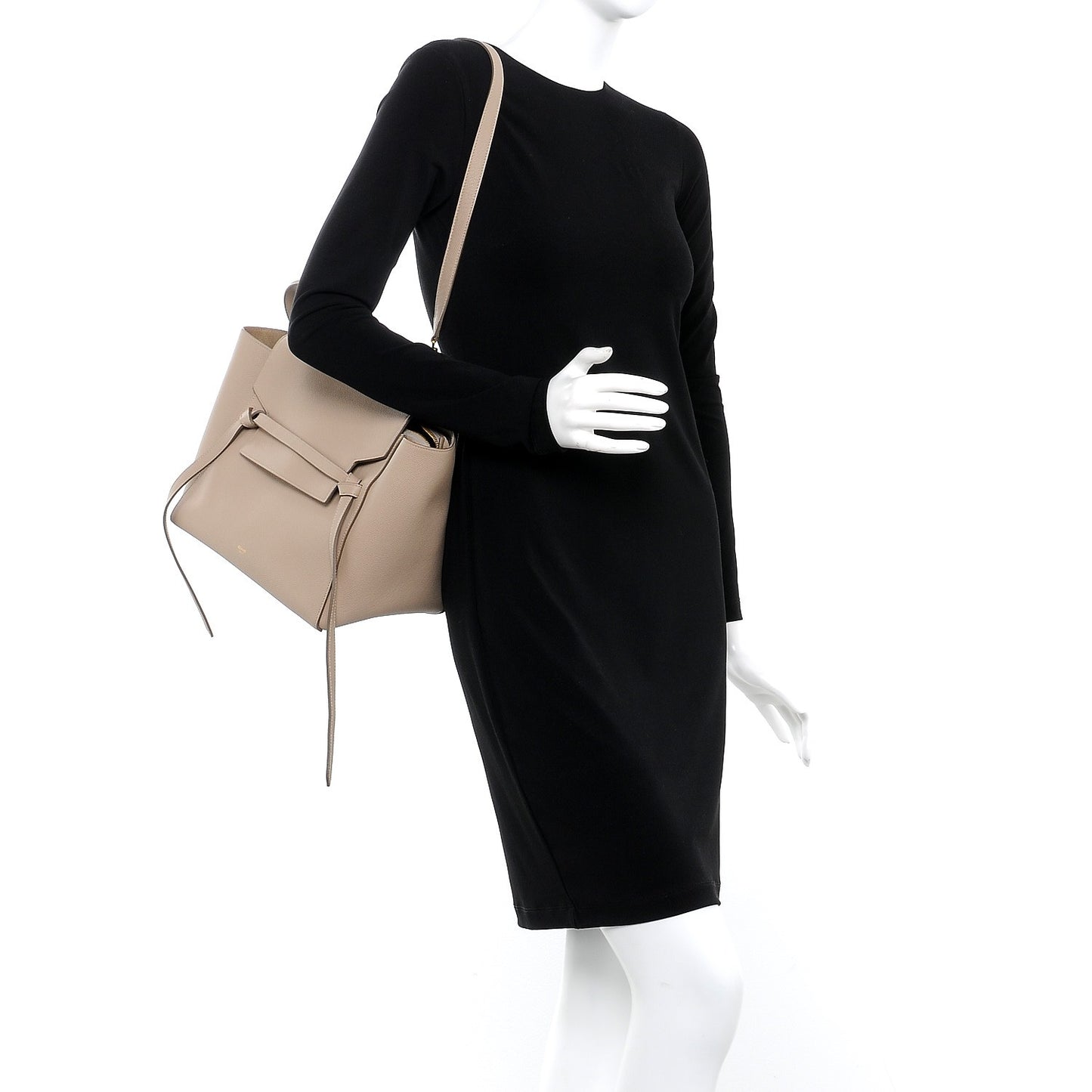 Grained Calfskin Mini Belt Bag Light Taupe