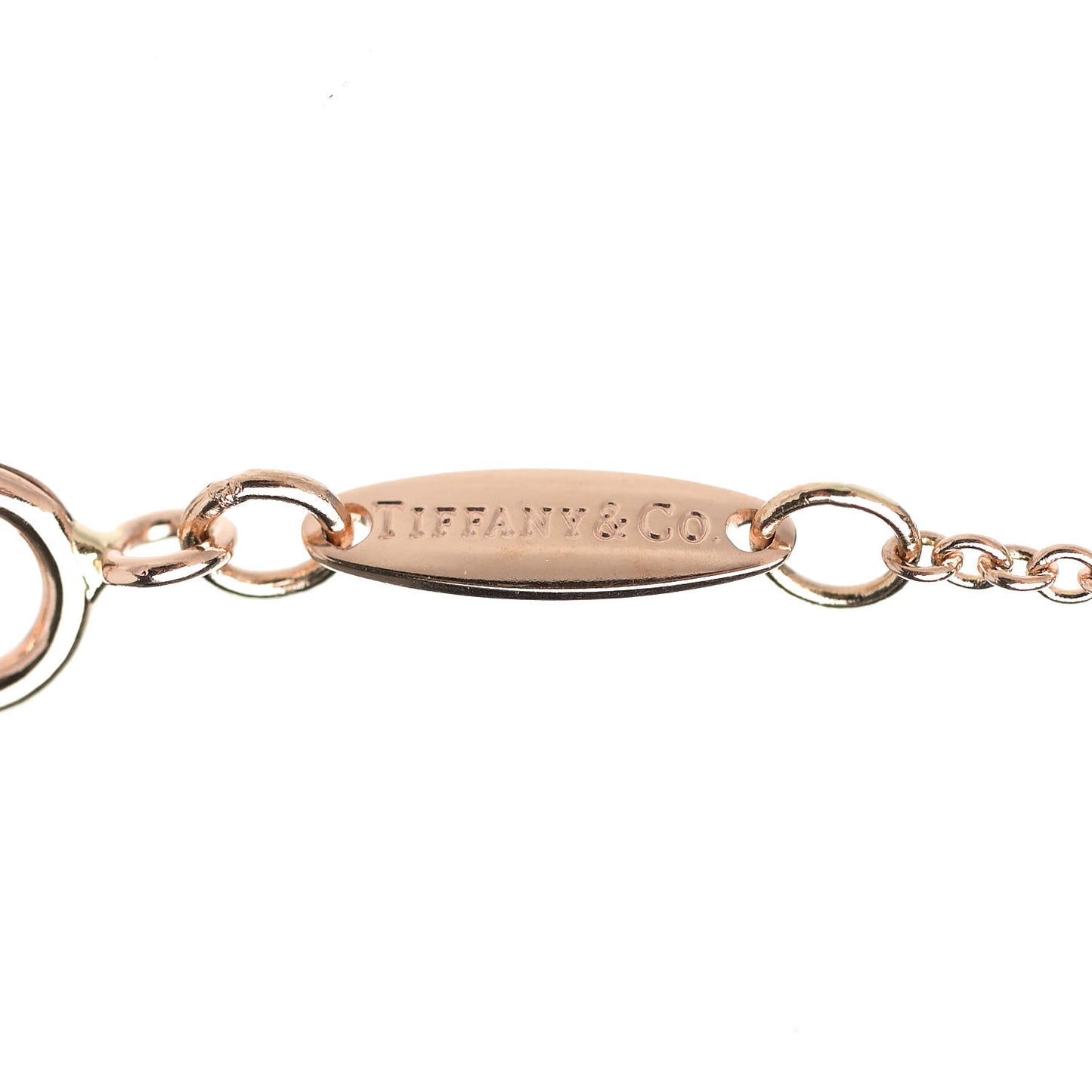 18K Rose Gold Diamond .17ct Elsa Peretti Diamonds by the Yard Pendant Necklace