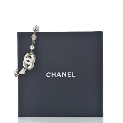 Chanel Pearl Enamel CC Bracelet Green Blue Pink 5 of 5