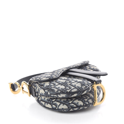 Christian Dior Oblique Mini Saddle Bag Blue 4 of 8