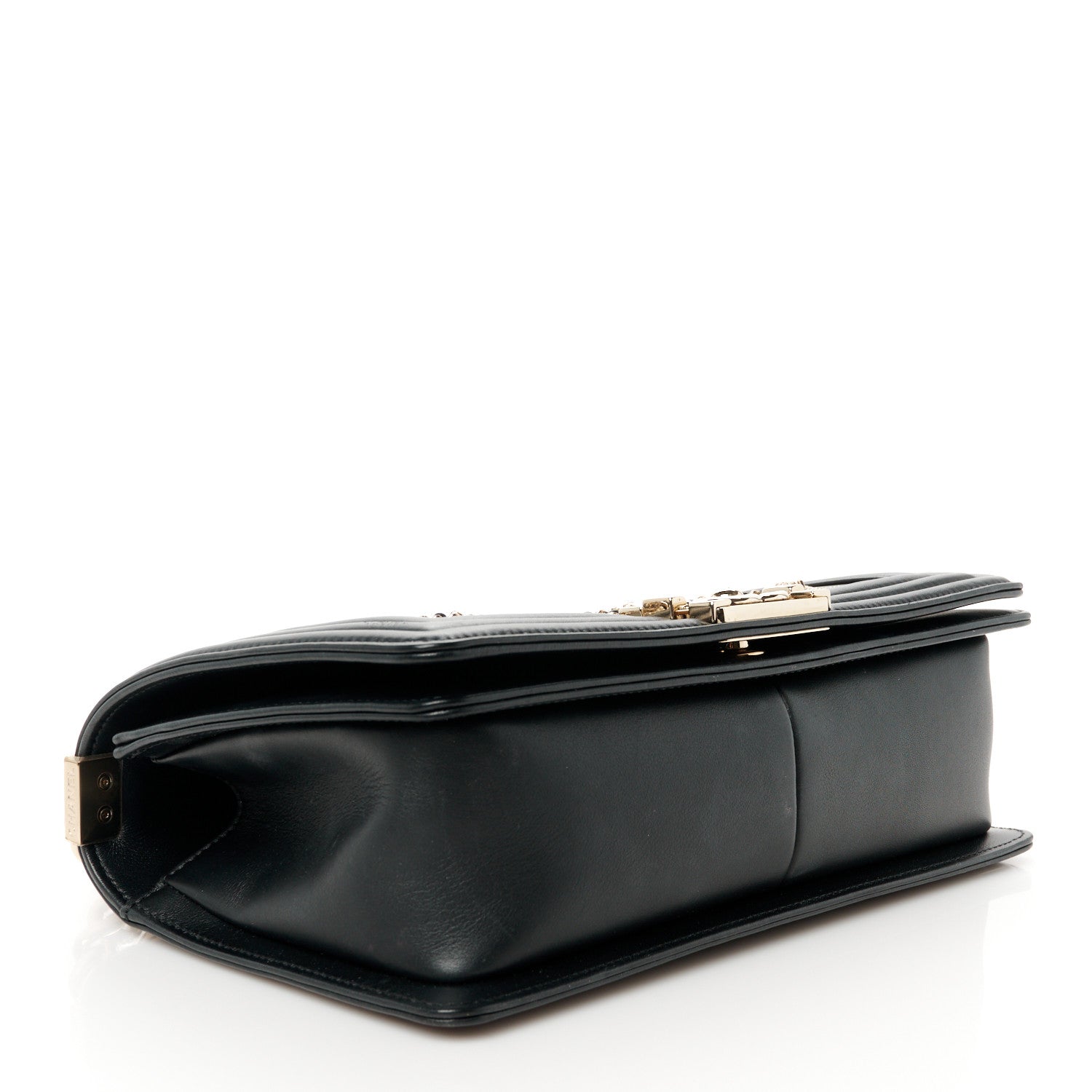 Chanel Calfskin Quilted Medium Chain Detail Boy Flap Black 4 of 10