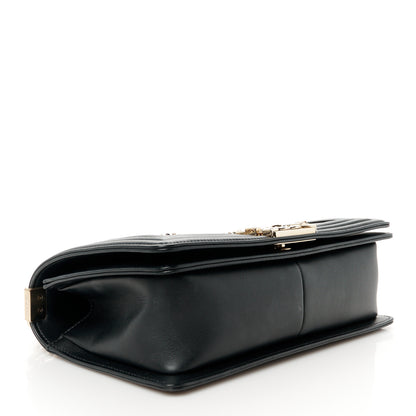 Chanel Calfskin Quilted Medium Chain Detail Boy Flap Black 4 of 10