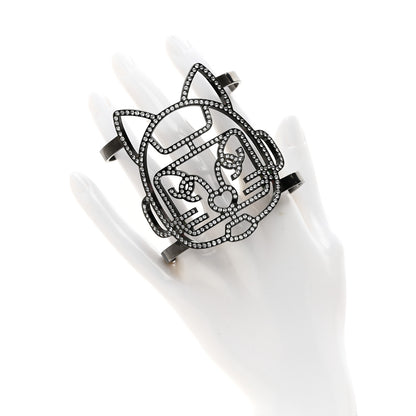 Chanel Strass Crystal CC Emoji Robot Cat Cuff 2 of 5