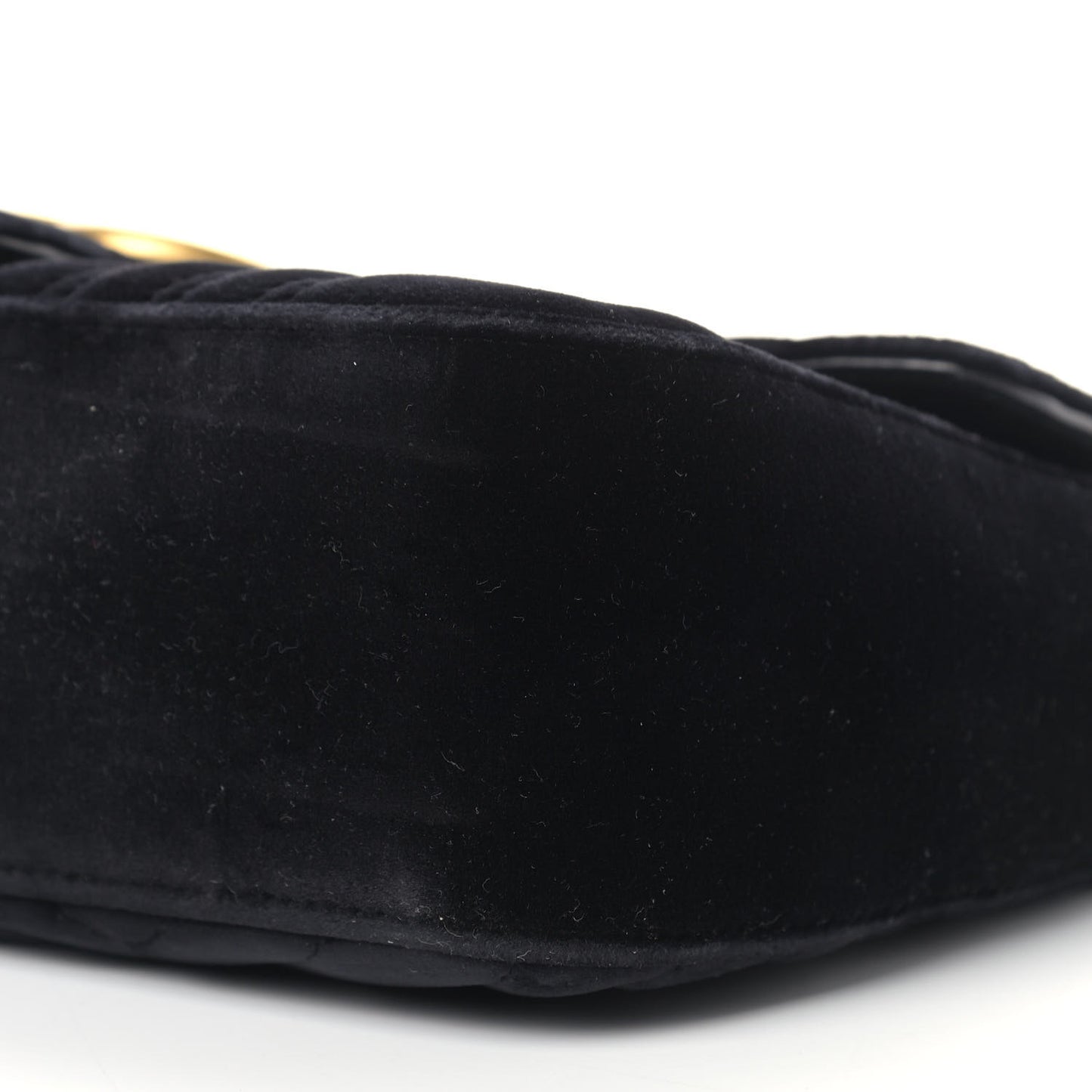 Velvet Matelasse Small GG Marmont Shoulder Bag Black
