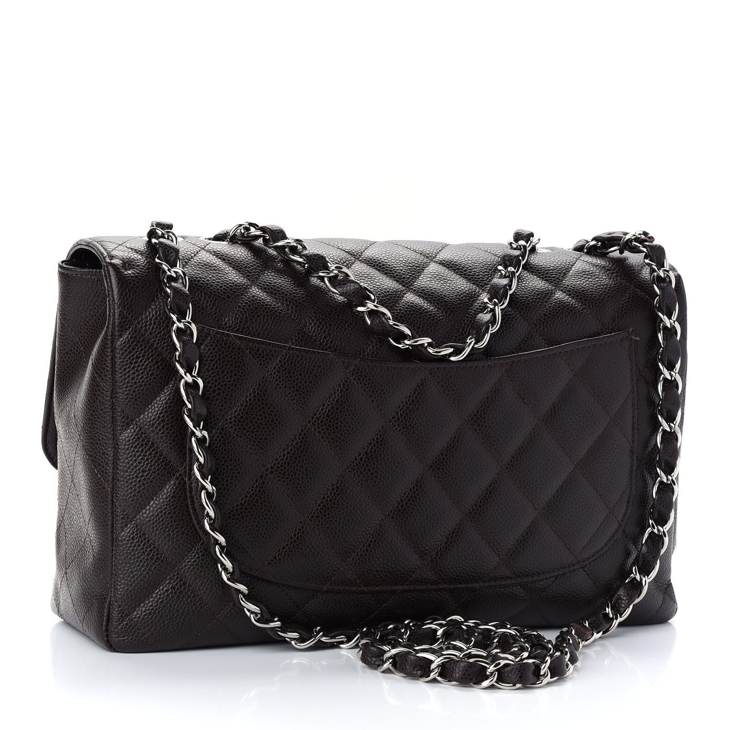 Chanel Caviar Quilted Jumbo Single Flap Dark Brown 2 of 8