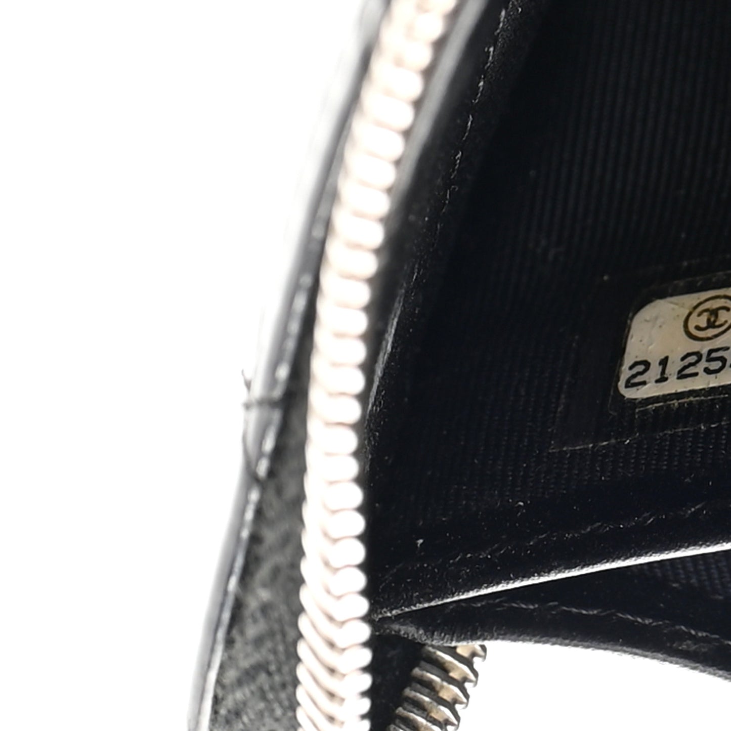 Patent Quilted Zip Around Wallet Black
