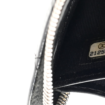 Chanel Patent Quilted Zip Around Wallet Black 7 of 10