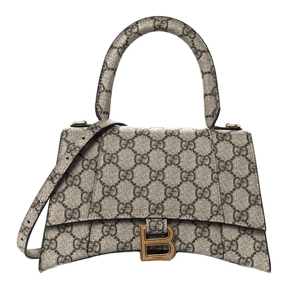 Balenciaga X GUCCI GG Supreme Monogram Small Hourglass Top Handle Bag Beige Ebony 1 of 11